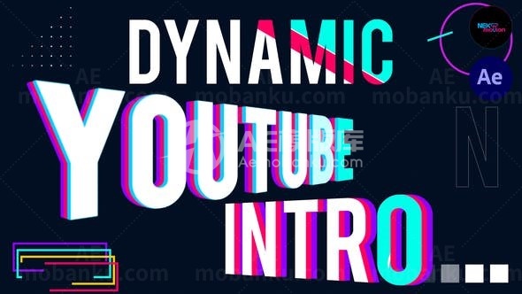 动态YouTube简介展示AE模板