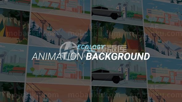 生态动画背景MG动画AE模板