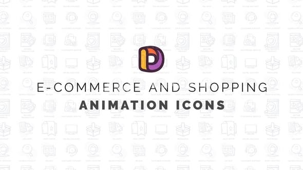 电子商务和购物动画图标演绎AE模板