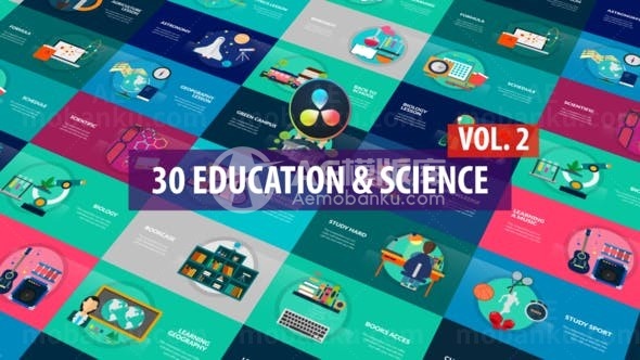 卡通风格教育与科学展示AE模板