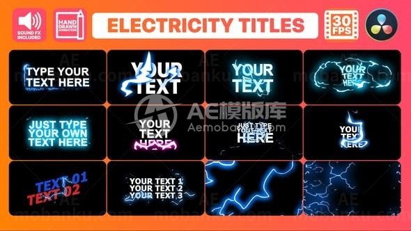 电力标题动态演绎AE模板