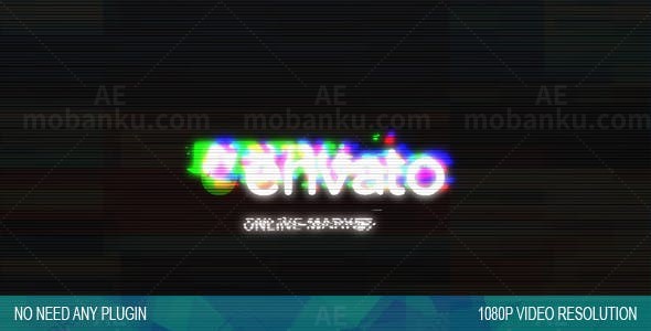 毛刺标志动态演绎AE模板