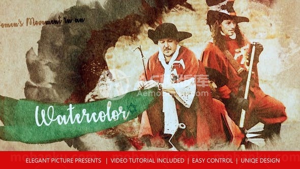 优雅的历史幻灯片展示AE模板