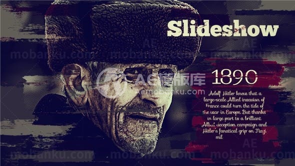 优雅的历史幻灯片展示AE模板