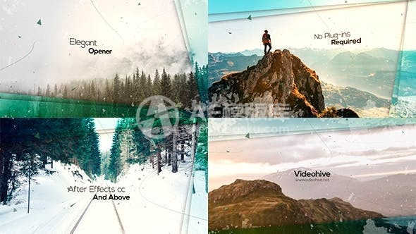 视差图片视频展示AE模板