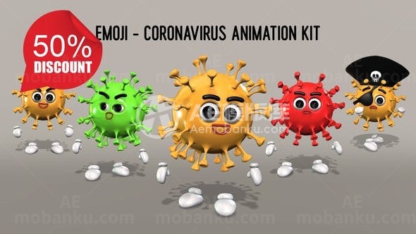 冠状病毒动画演绎AE模板