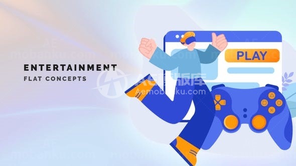 娱乐平面概念MG动画AE模板