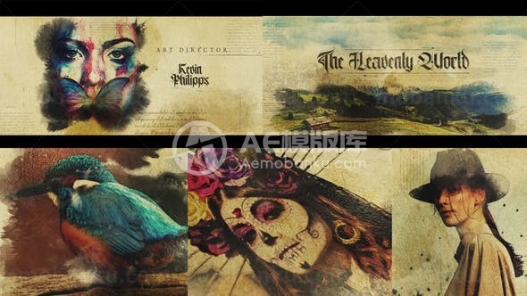 水彩电影片头展示AE模板