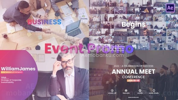 商务活动宣传片展示AE模板