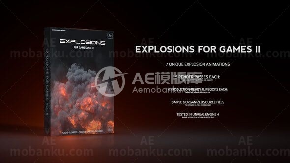 游戏爆炸火焰资产包AE模板