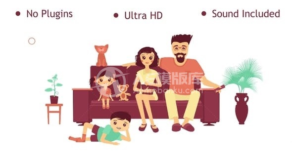 家庭电视标志演绎AE模板