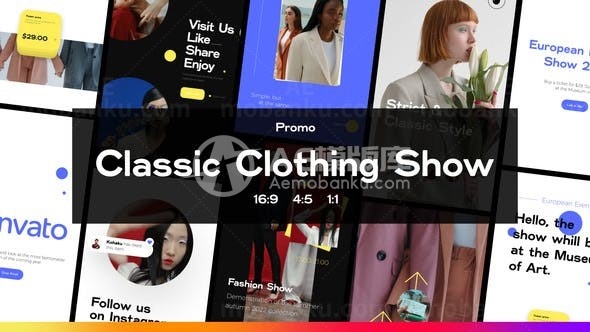 时尚活动多屏展示AE模板