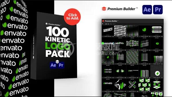 AE脚本模板+PR预设-100组创意排版运动Logo动画展示