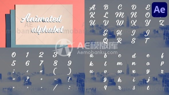 动画字母表文本标题动画演绎AE模板