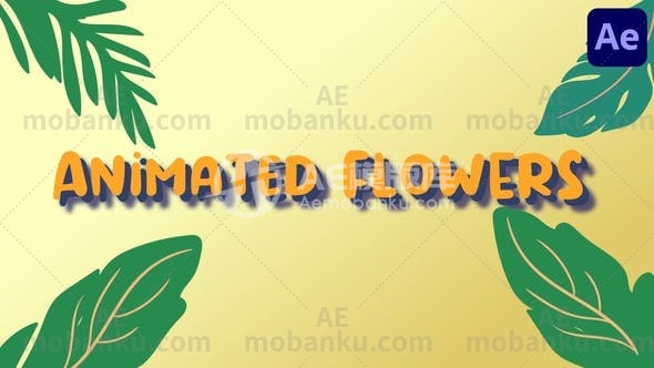 用于后效的MG动画花朵切换过渡AE模板