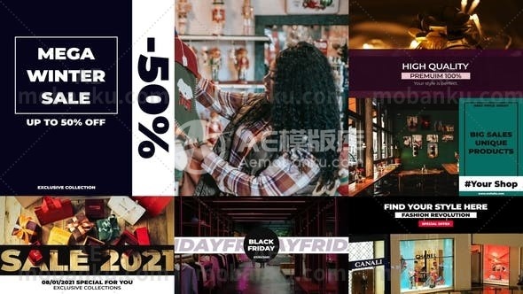 大文本标题图片排版动态演绎AE模板