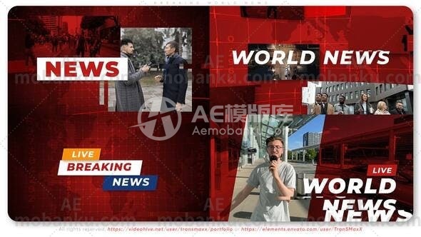 突发世界新闻栏目包装AE模板