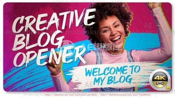 明亮的炫酷YouTube频道简介包装AE模板