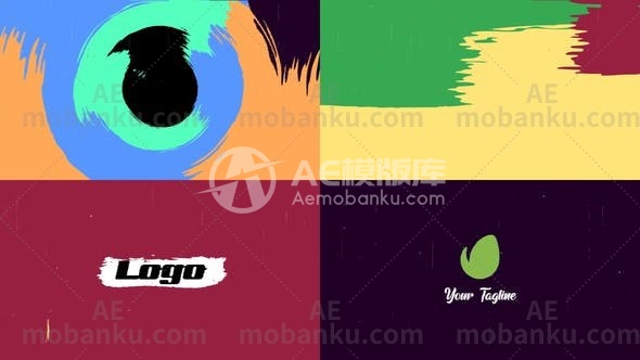 画笔标志动态演绎AE模板