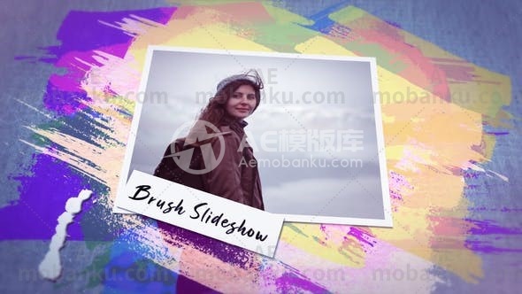 画笔笔触幻灯片动态展示AE模板