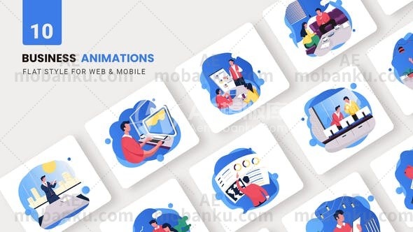 商业营销平面概念MG动画演绎AE模板