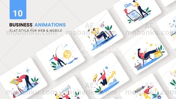 商业营销平面概念MG动画演绎AE模板