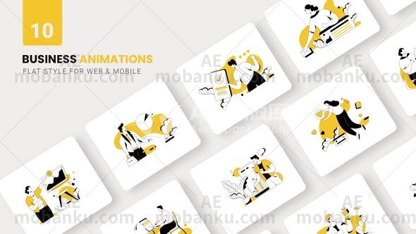 商业科技平面概念MG动画演绎AE模板