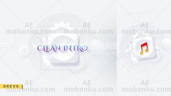 整洁集合标志动态演绎AE模板