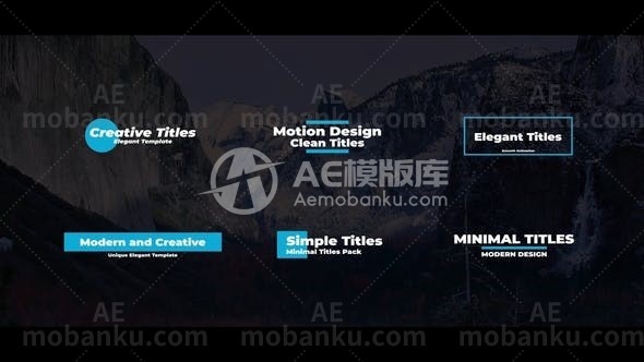 多组简洁的文本标题字幕演绎AE模板