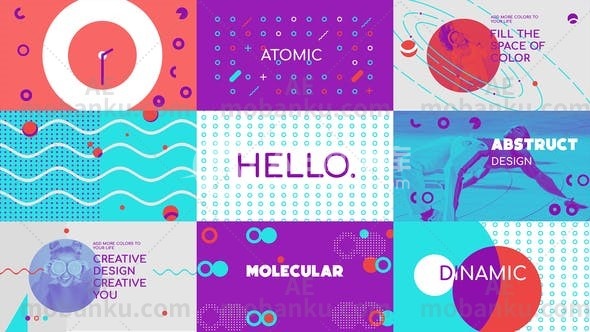 五颜六色的文本标题动态图形演绎AE模板