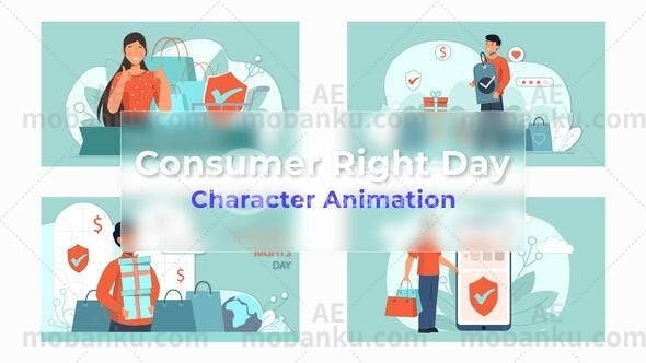 消费者权益日场景MG动画AE模板