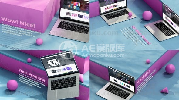 动态网络3D效果宣传促销AE模板