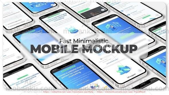 快速极简主义移动3D模型演绎AE模板