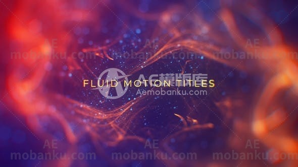 流体运动文本标题动态演绎AE模板