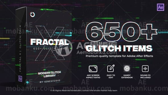 故障毛刺过渡效果图片视频展示AE模板