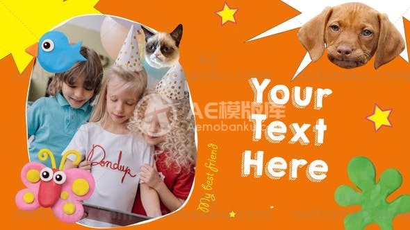 时髦的庆祝生日幻灯片展示AE模板