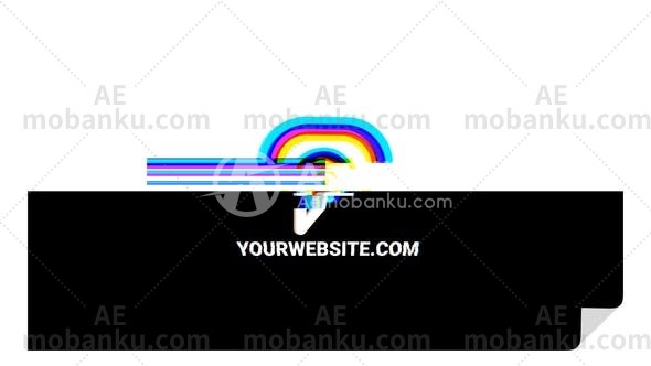 未来主义小故障标志揭晓动态演绎AE模板