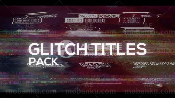 故障文本标题毛刺失真动态演绎AE模板