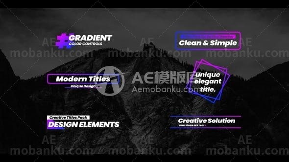 渐变文本字幕动态演绎AE模板