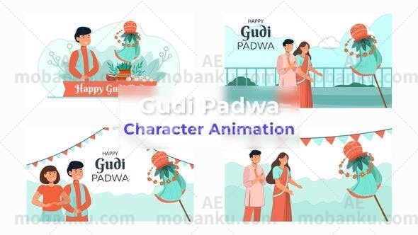 印度教庆典MG动画场景展示AE模板