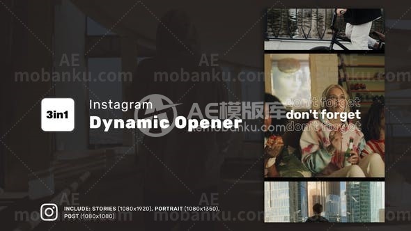 Instagram动态打开程序AE模板