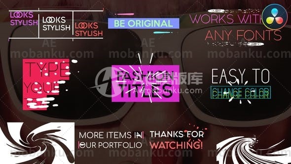 多汁时尚头衔文字标题动态演绎AE模板