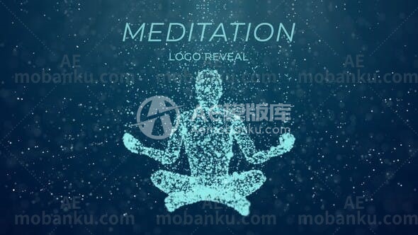 冥想瑜伽标志揭晓动态演绎AE模板