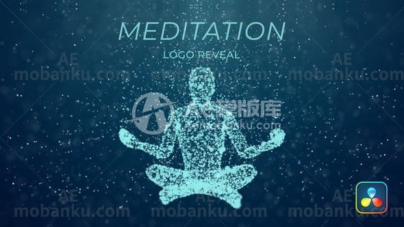 冥想瑜伽标志揭晓动态演绎AE模板