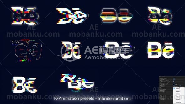 故障效果徽标动态演绎AE模板