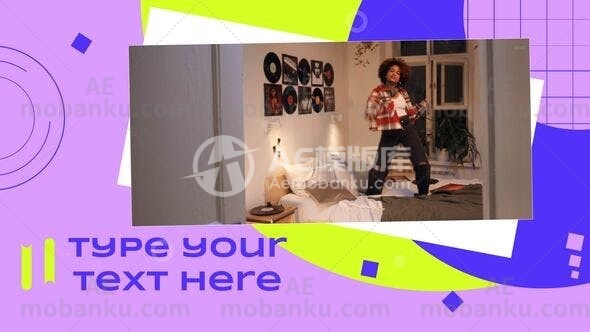 现代彩条过渡图片视频展示AE模板