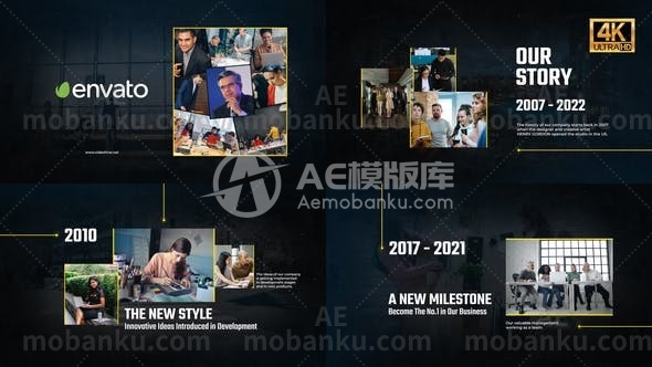 现代时间线故事图片视频展示AE模板