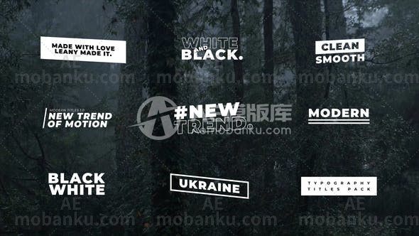 现代片名文字标题排版动态演绎AE模板