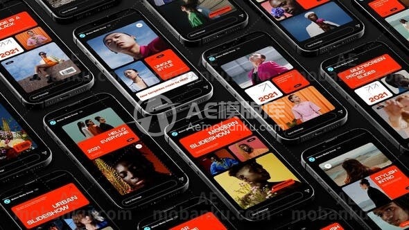 多屏故事手机应用程序演绎展示AE模板