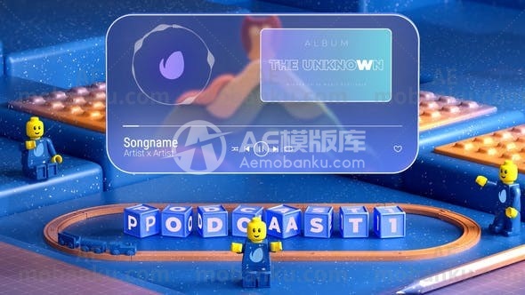 音乐播客快乐小朋友3D栏目包装AE模板